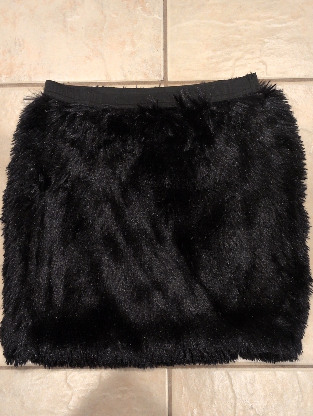Petticoat Alley Black Faux Fur Mini Skirt Size XS